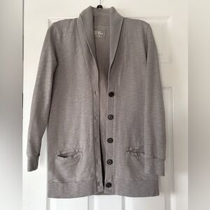 J.Crew Rumpled French Terry Shawl Cardigan – Light Gray – Size Small EUC